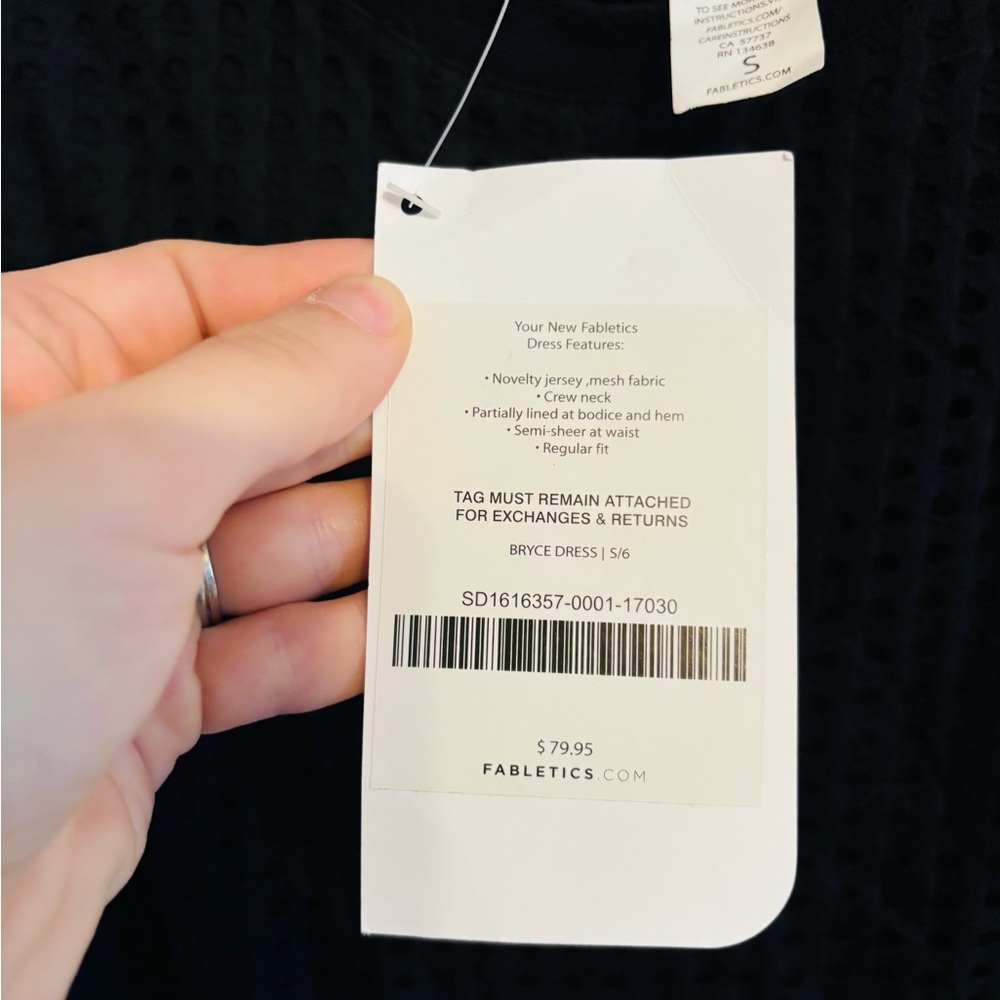 NWT Fabletics Bryce dress with sheer square mesh dress size small - Picture 5 of 7